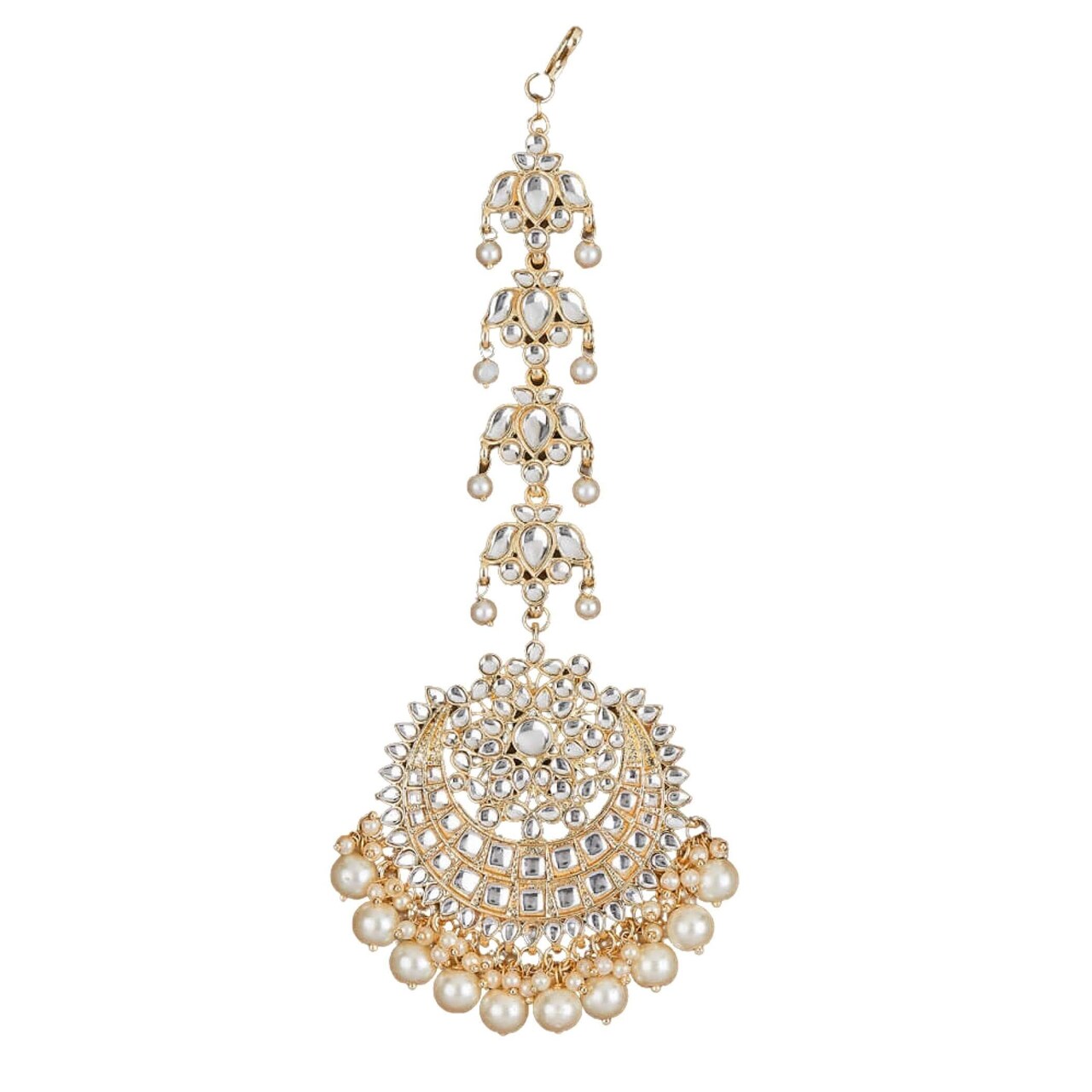 Indian Maang Tikka Kundan Work Gold Plated Maang Tika Women Forehead Jewelry Indian Bridal Maangtikka Punjabi Pakistani Wedding Jewelry Head Accessories Gifts for Her